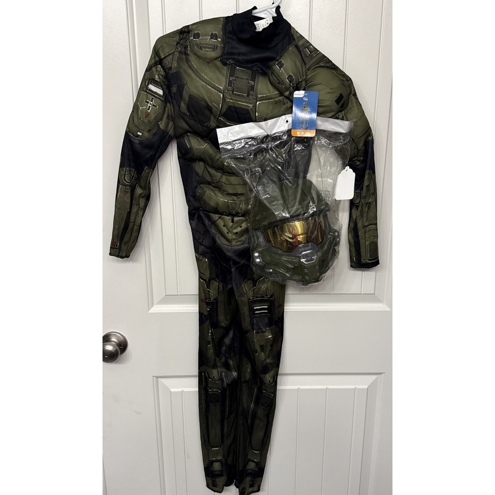 Halo Infinite Master Chief Halloween Cosplay Costume & Mask Size Medium 8 New